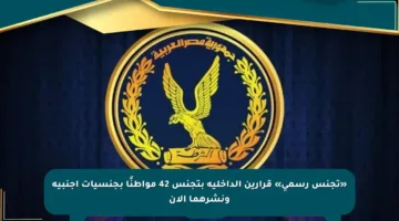 «تجنس رسمي» قرارين الداخلية بتجنس 42 مواطنًا بجنسيات أجنبية ونشرهما الآن